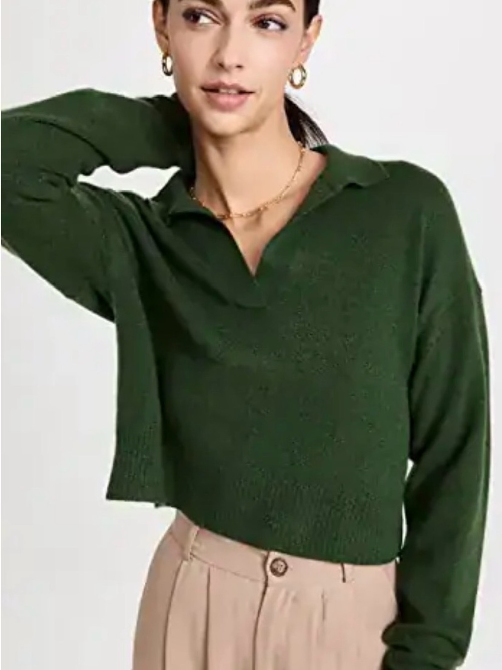 Reformation Cashmere Polo Sweater